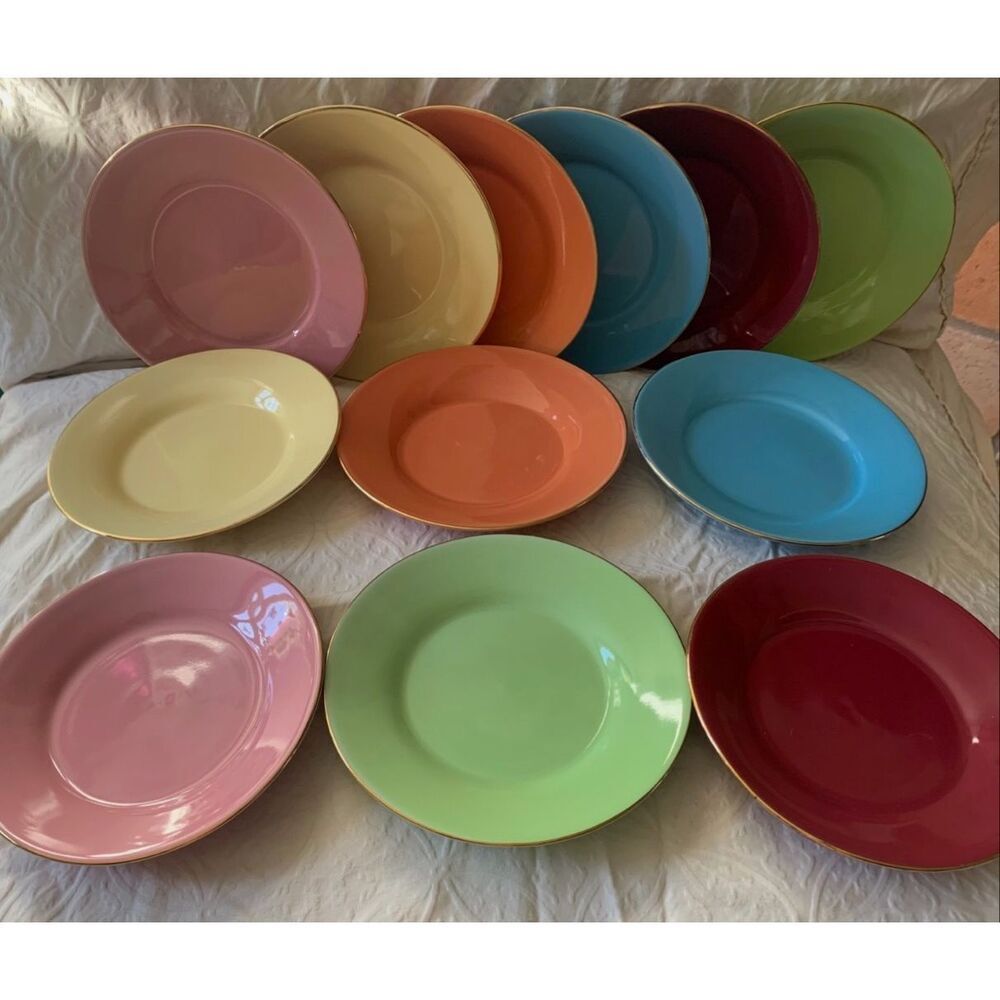 Crate & Barrel white Appetizer Bar Dessert 3 plates lot - fun shapes